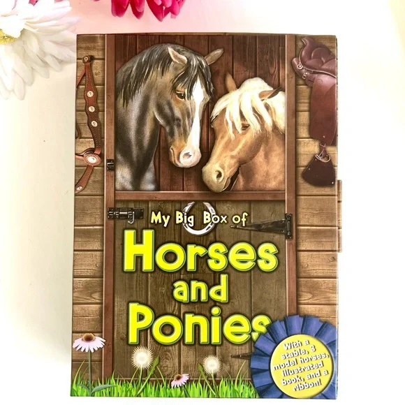 NEW My Big Box of Horses & Ponies Figures Stable Prize Ribbon Horse Book Toy Set - Picture 13 of 13